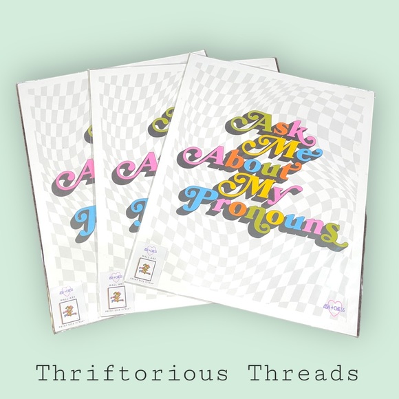 Ash + Chess Pronoun Print NWT - Picture 7 of 7